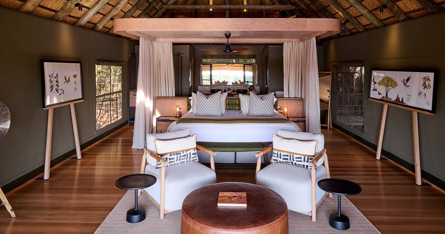 Luxury bedroom in Chobe at Savute Safari Lodge